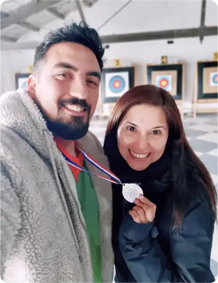 Picture of the author with a silver medal